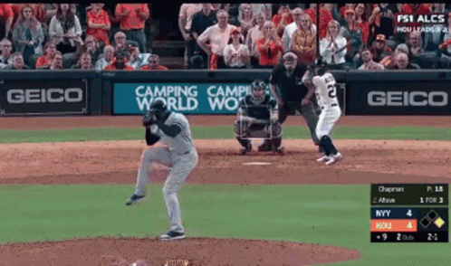 Baseball Game in Front of Geico Ad