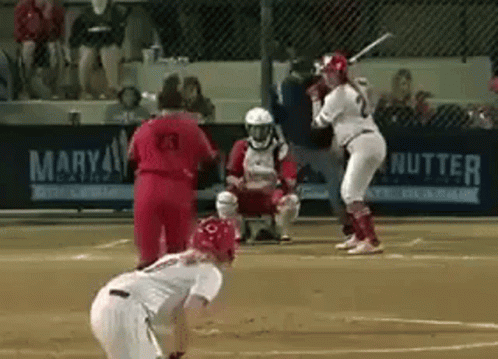 Baseball Game in Front of Mary Nutter Banner