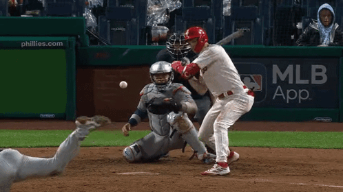 Baseball Game in Front of MLB App Ad