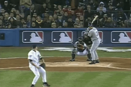 Baseball Game in Front of MLB Wall