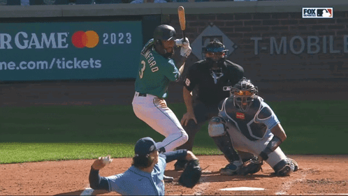 Baseball Game in Front of T Mobile Ad