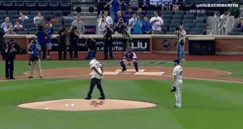 Baseball Game in Stadium With Ad for Liu