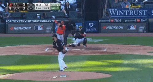 Baseball Game in Stadium with Hankook and Wintrust Ads