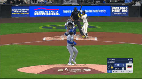Baseball Game Near American Family Insurance Sign
