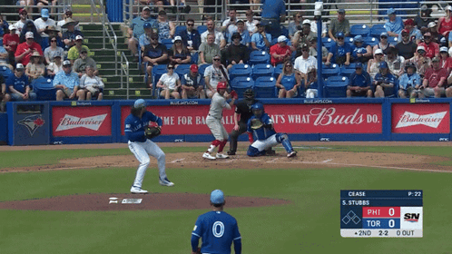 Baseball Game With Budweiser Ad