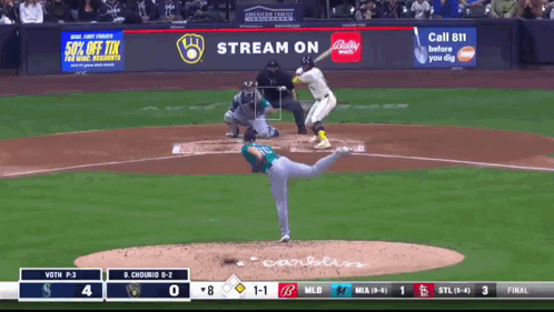 Baseball Game With Stream On Sign GIF