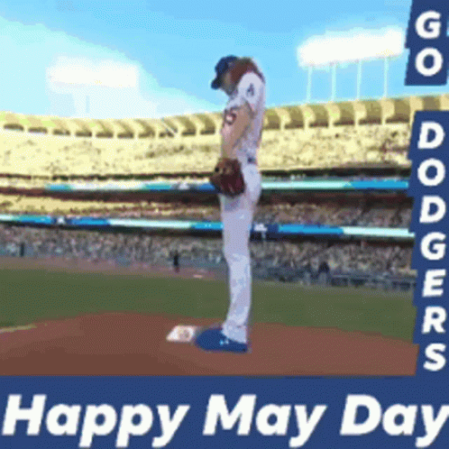 Baseball Pitcher With Happy May Day GIF