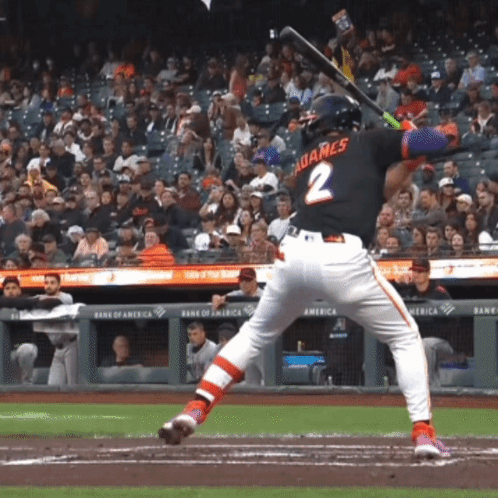 Baseball Player Adames Swinging