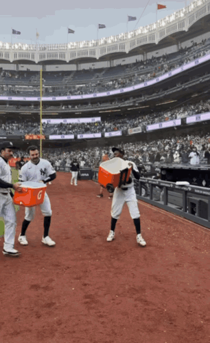 Baseball Player Carrying Cooler With Letter G GIF