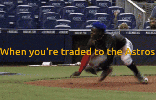 Baseball Player Catching Ball When You're Traded To The Astros GIF