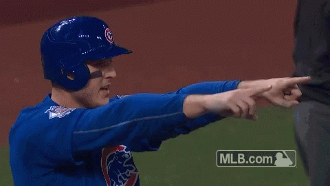 Baseball Player Clapping in Cubs Uniform