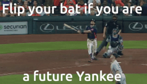 Baseball Player: Flip Your Bat Future Yankee GIF