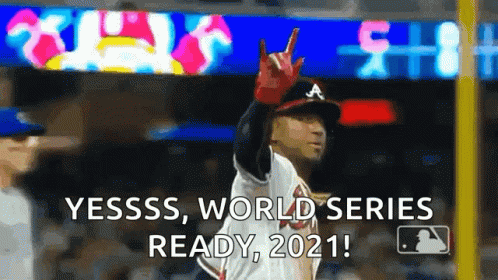 Baseball Player Giving Peace Sign Yesss World Series