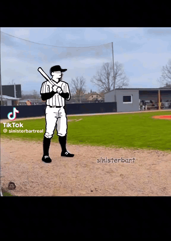 Baseball Player Holding Bat Sinisterbart