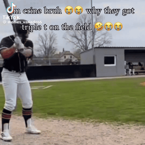 Baseball Player Im Crine Bruh Why They Got Triplet On The Field