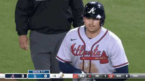 Baseball Player in Atlanta Jersey