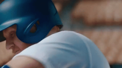 Baseball Player In Blue Helmet And White Shirt GIF