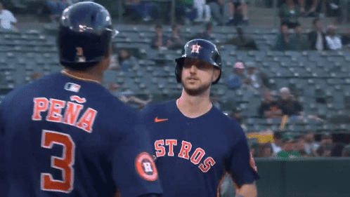 Baseball Player In Blue Jersey Number 3 GIF