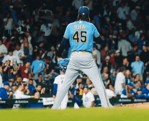 Baseball Player in Blue Jersey Number 45