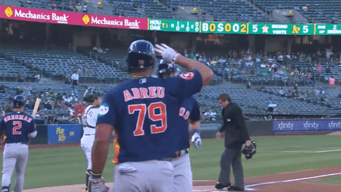 Baseball Player In Blue Jersey Number 79 GIF