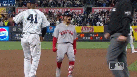Baseball Player in Boston Jersey