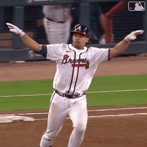 Baseball Player In Braves Jersey Running GIF