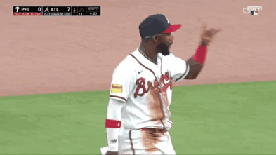 Baseball Player In Braves Jersey With Blood GIF