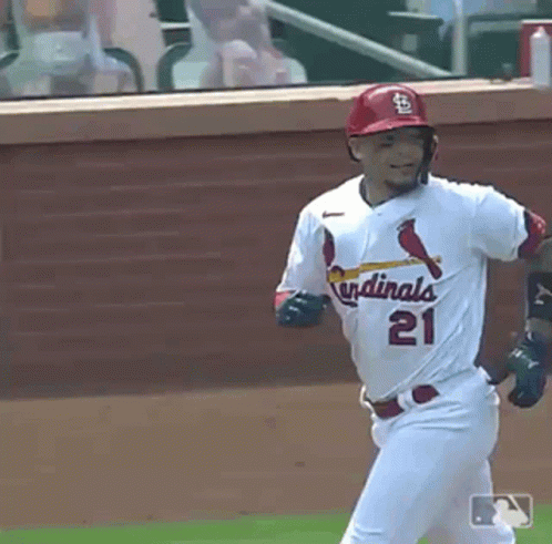Baseball Player In Cardinals Jersey Running GIF