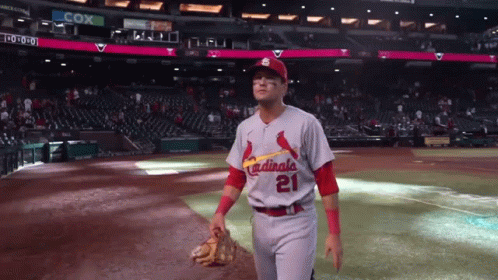 Baseball Player in Cardinals Uniform