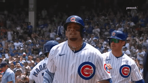 Baseball Player In Chicago Cubs Uniform GIF