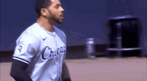 Baseball Player in Chicago Uniform