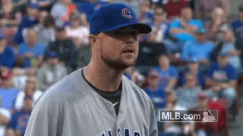 Baseball Player In Cubs Hat GIF