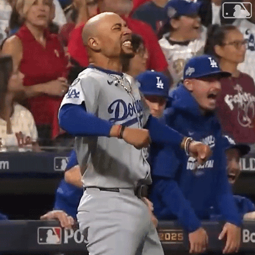 Baseball Player in Dodgers Uniform