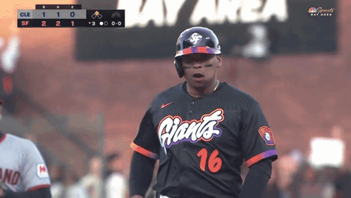 Baseball Player in Giants Jersey