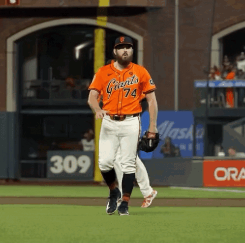 Baseball Player in Giants Jersey Running