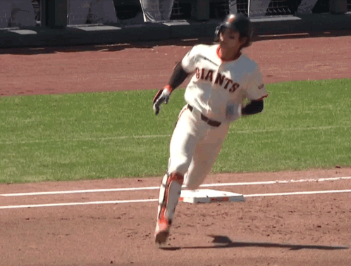 Baseball Player in Giants Jersey Running