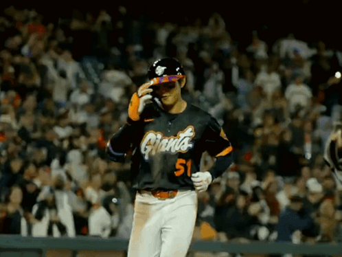 Baseball Player in Giants Jersey Walking