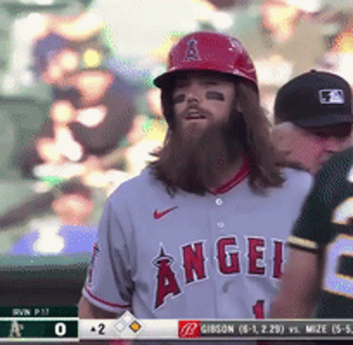 Baseball Player In Helmet And Angel Jersey GIF