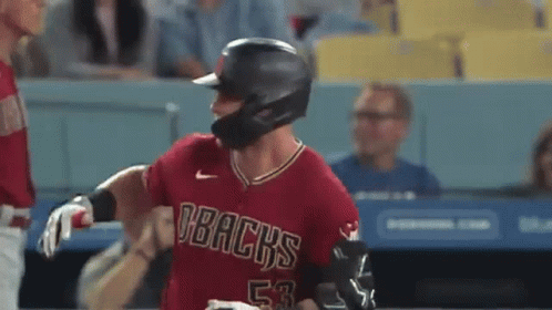 Baseball Player In Helmet And Dbacks Jersey GIF