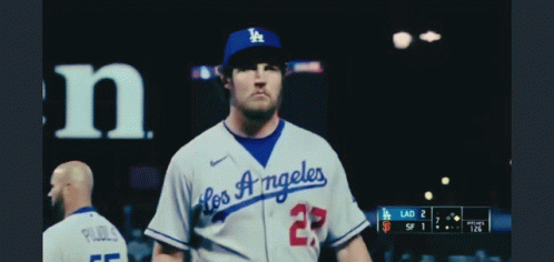 Baseball Player in Los Angeles Uniform