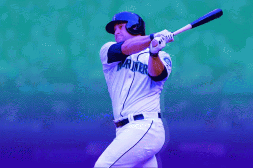 Baseball Player in Mariner Shirt