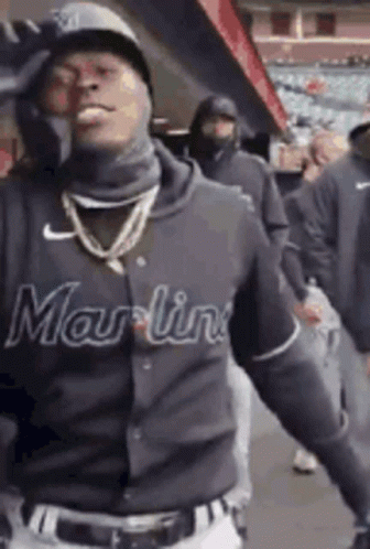 Baseball Player In Mask And Martin Jersey GIF