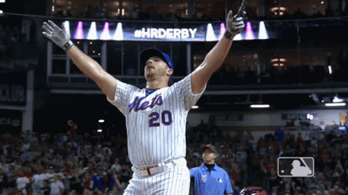 Baseball Player In Mets Uniform Number 20 GIF