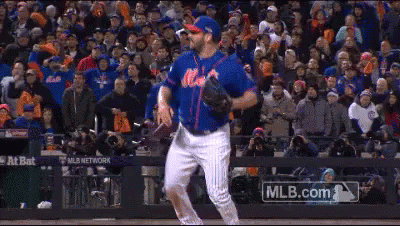 Baseball Player in Mets Uniform Running