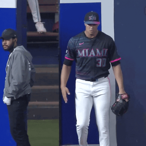 Baseball Player in Miami Jersey Number 30