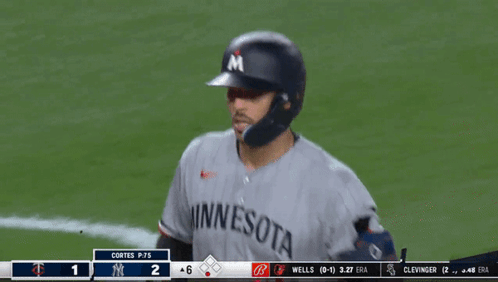 Baseball Player in Minnesota Jersey