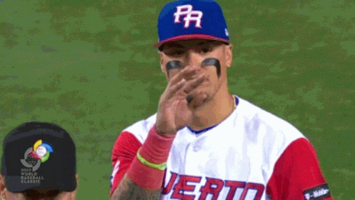 Baseball Player in Puerto Rico Jersey