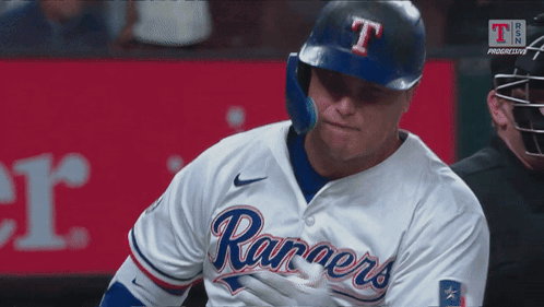 Baseball Player in Rangers Jersey