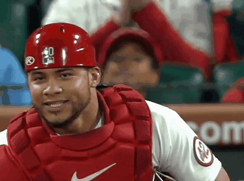 Baseball Player In Red Helmet Number 60 GIF
