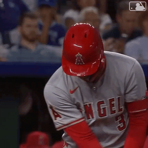 Baseball Player in Red Helmet Saying Angels